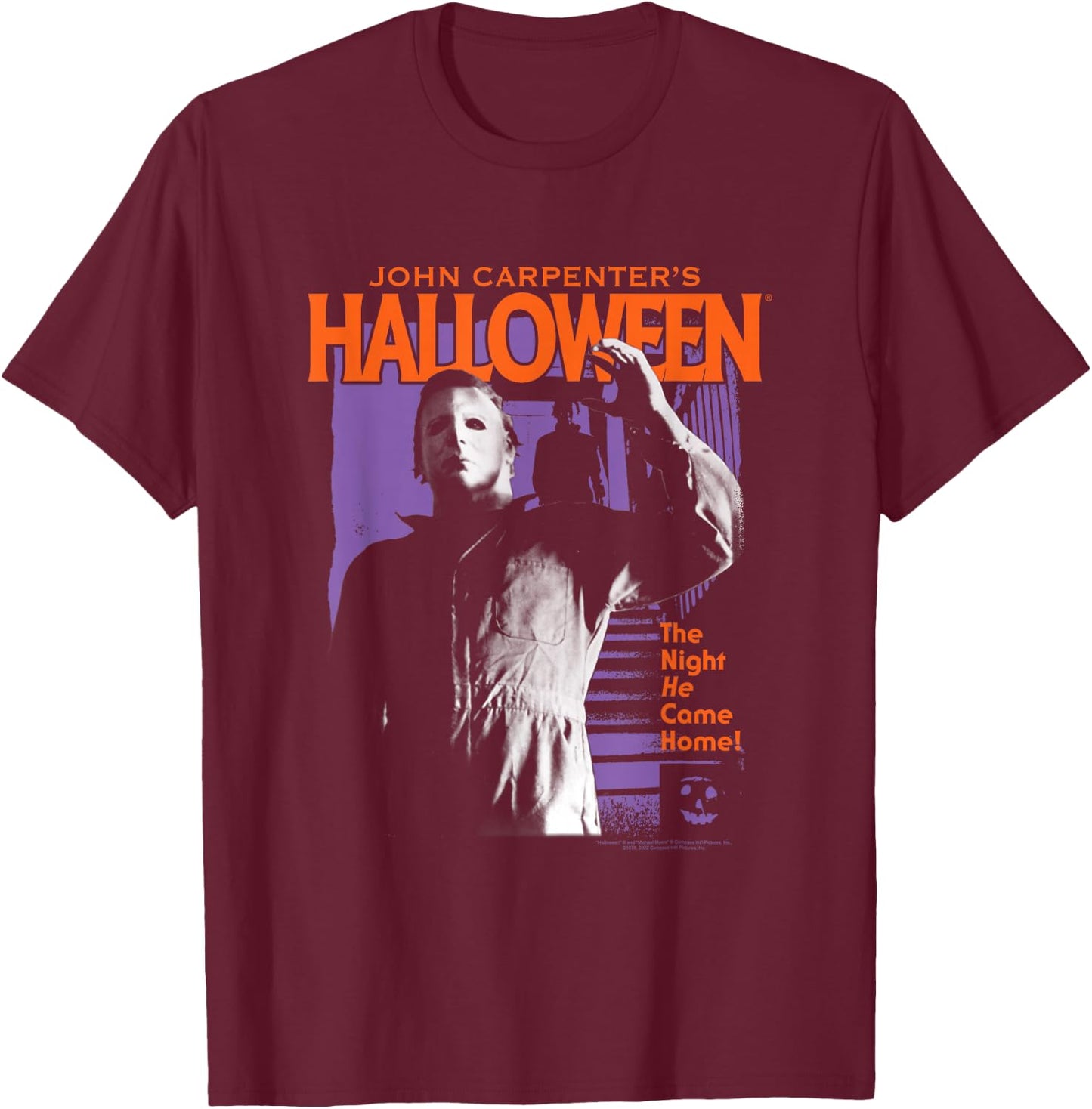 Halloween Michael Myers Pop Art T-Shirt - T-Shirt | Maroon