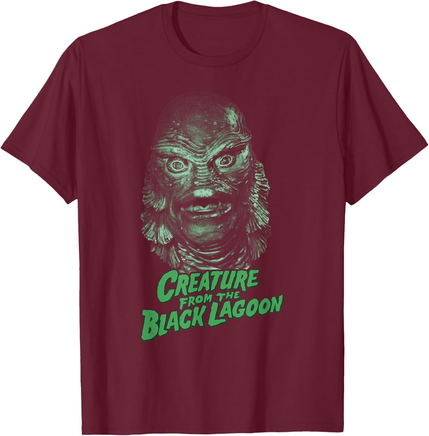 Universal Monsters Creature From The Black Lagoon Portrait T-Shirt - T-Shirt | Maroon