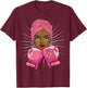 Black African American Woman Fight Breast Cancer T-Shirt - T-Shirt | Maroon