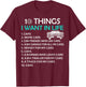 10 Things I Want In My Life Car More Cars I Want Car In Life T-Shirt - T-Shirt | Maroon