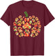 Pumpkin Dog Cat Paw Print Pet Lover Halloween Cute Tie Dye T-Shirt - T-Shirt | Maroon