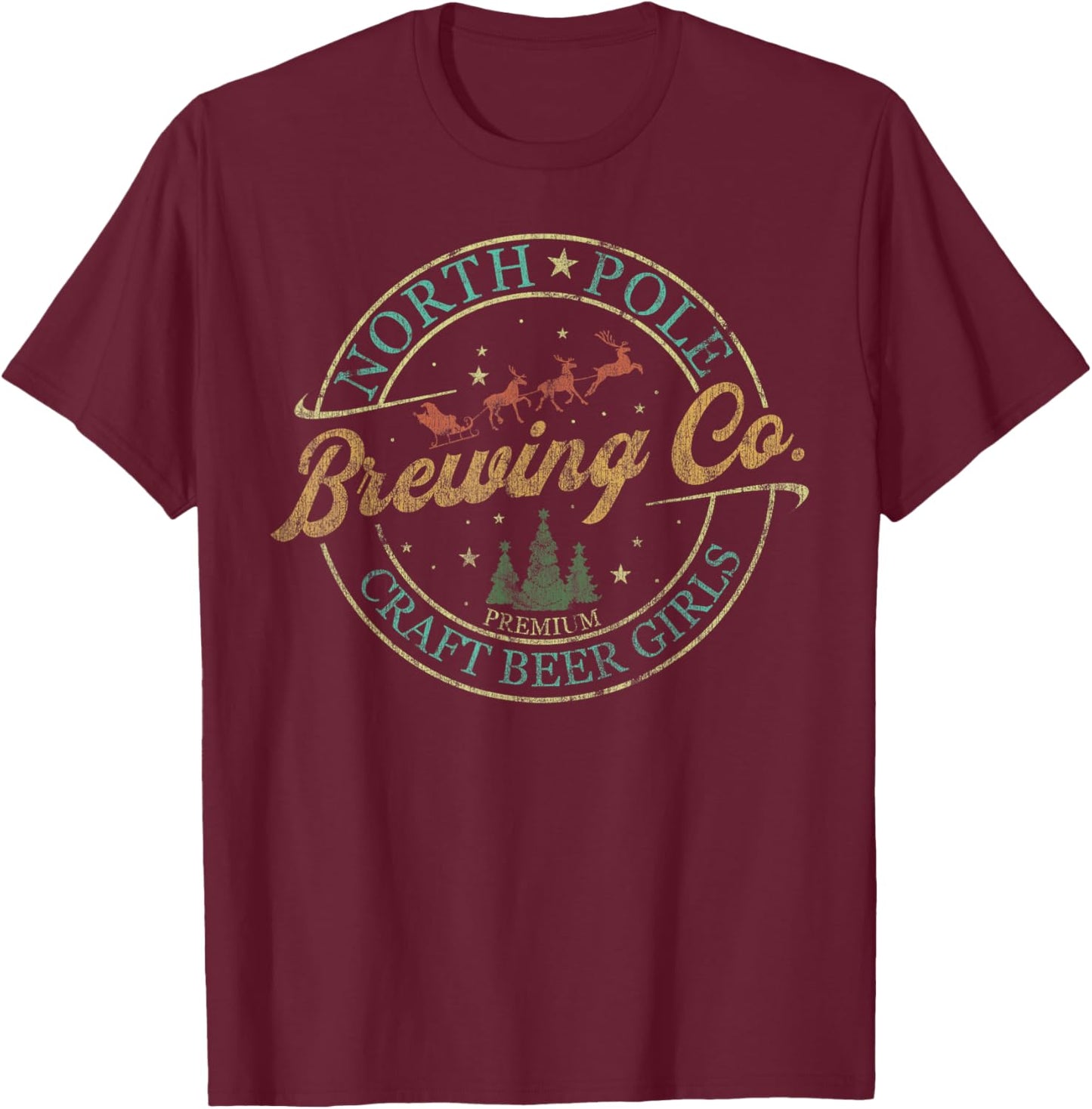 North Pole Brewing Co Craft Beer Girl T-Shirt - T-Shirt | Maroon