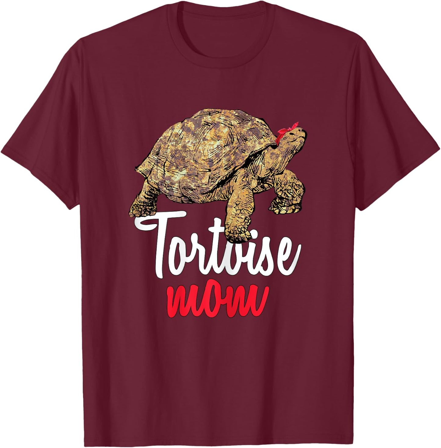 African Spurred Mom Sulcata Tortoise T-Shirt - T-Shirt | Maroon