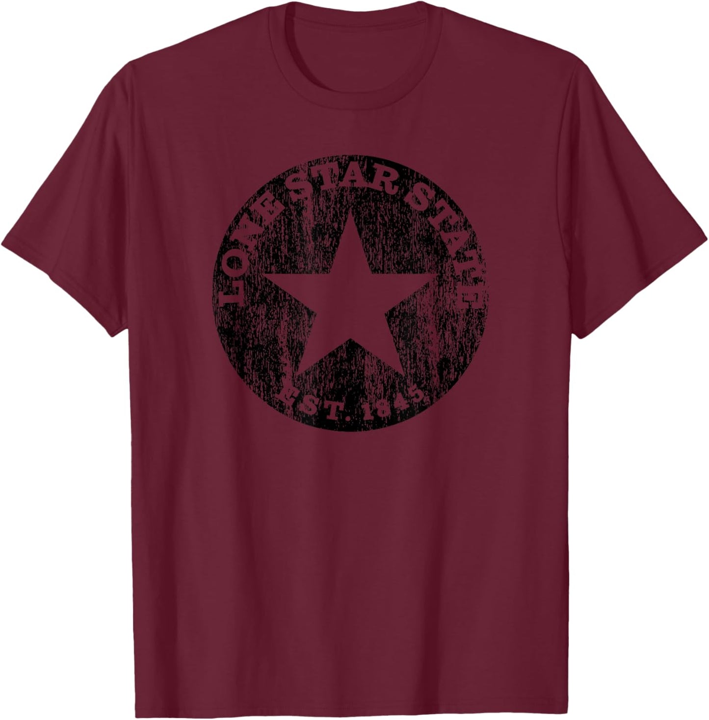 Texas Vintage Lone Star State 1845 T-Shirt - T-Shirt | Maroon