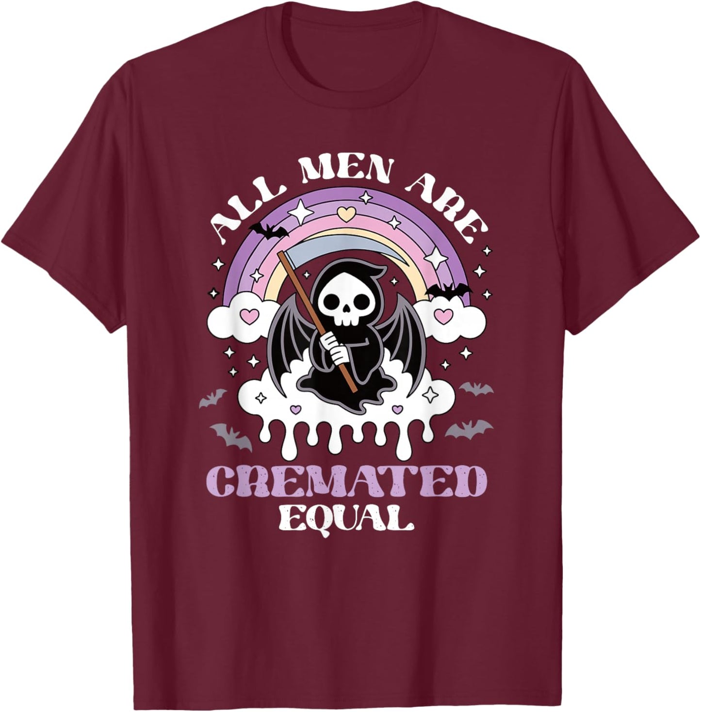 All Men are Cremated Equal Pastel Goth T-Shirt - T-Shirt | Maroon