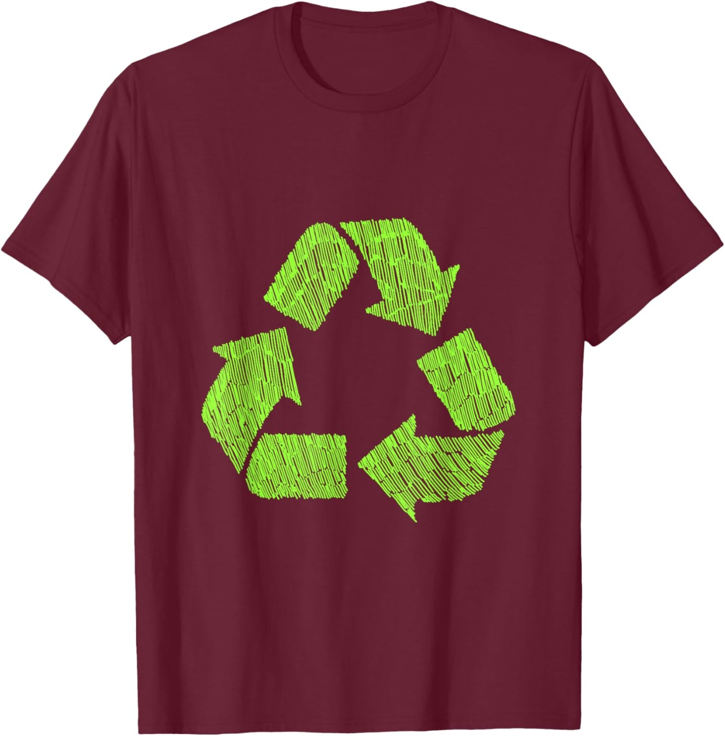 Recycling Symbol Recycle Reuse Renew Rethink Substainability T-Shirt - T-Shirt | Maroon