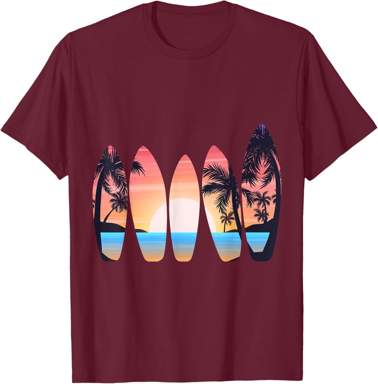 Vintage Classic Retro Surfboarder Surfer Surfing Surfboard T-Shirt - T-Shirt | Maroon