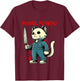 Funny Cat Horror Movies Cute Halloween for Cat Kitty Lovers T-Shirt - T-Shirt | Maroon