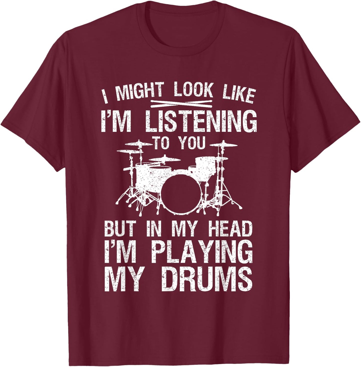 Funny Drummer Design Women Drumline Drumming Drummer T-Shirt - T-Shirt | Maroon