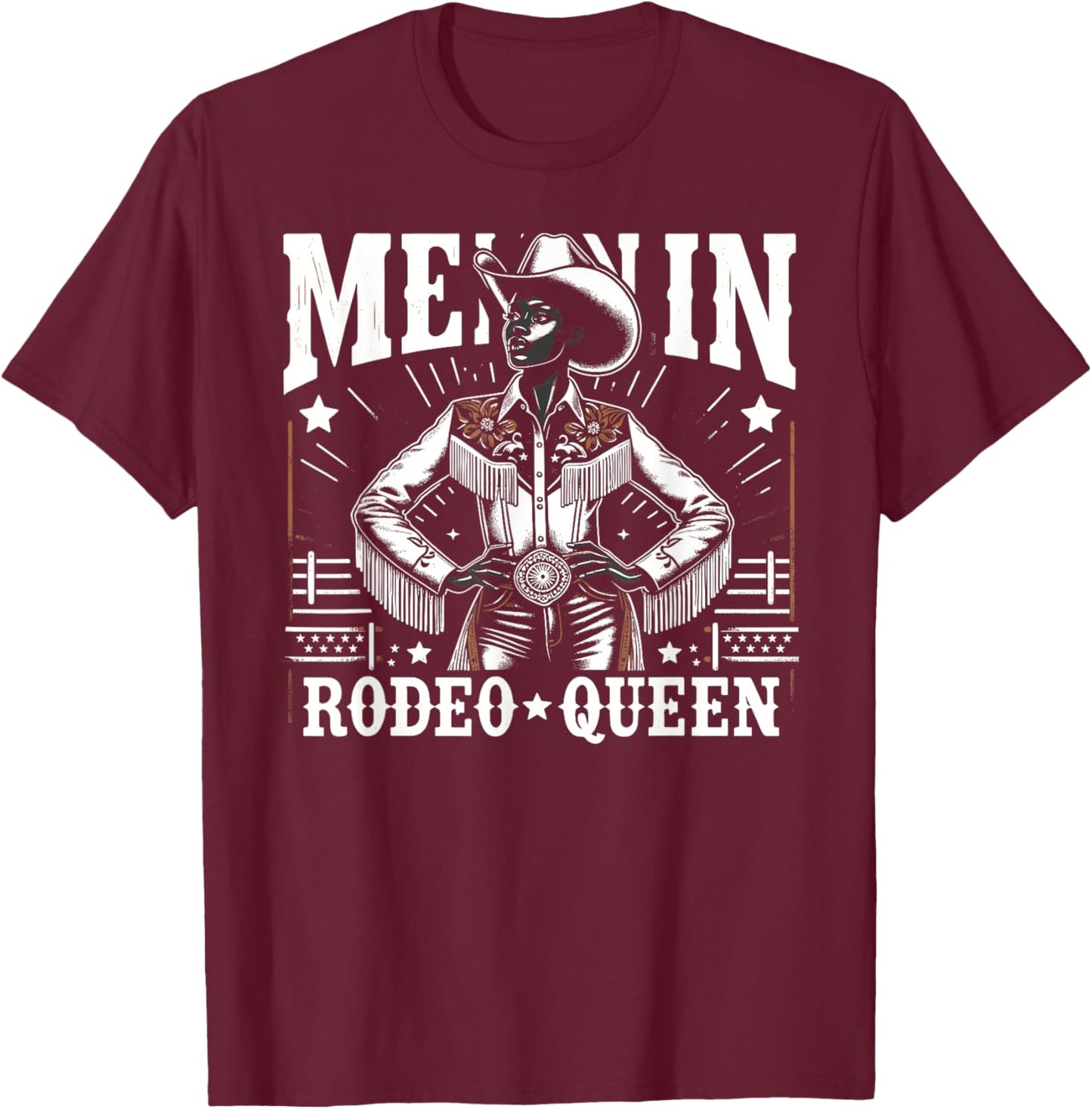 Melanin Rodeo Queen, Country African American Cowgirl T-Shirt - T-Shirt | Maroon