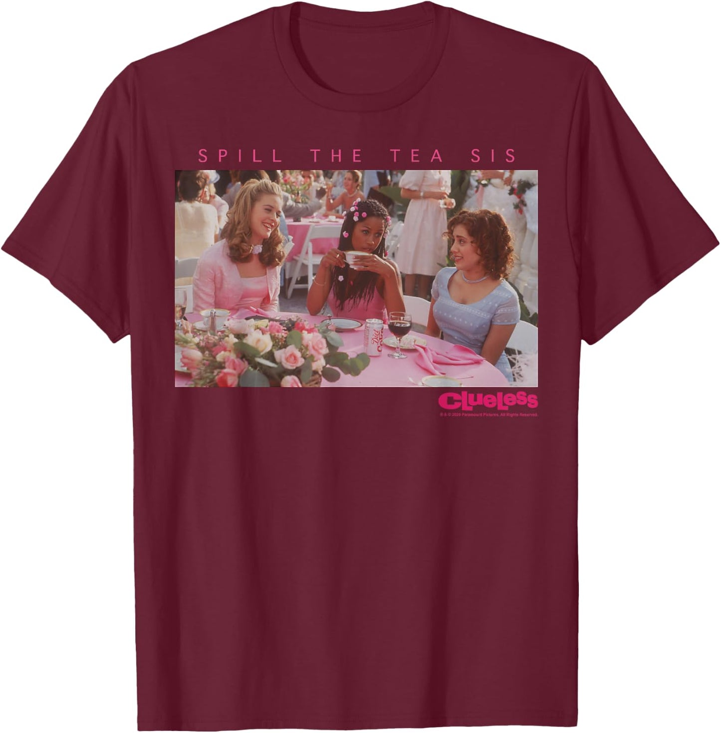 Clueless Spill The Tea Sis T-Shirt - T-Shirt | Maroon