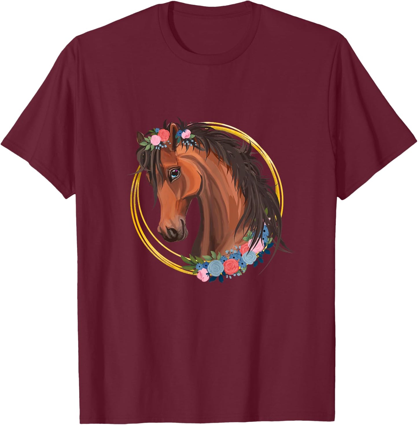 Horse Lover Shirt Girls Horseback Riding Equestrian Horse T-Shirt - T-Shirt | Maroon