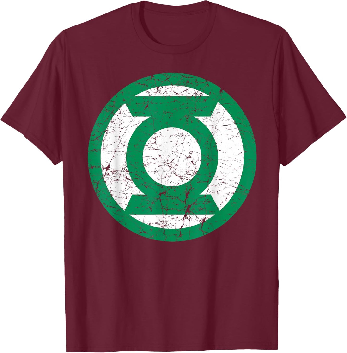 DC Green Lantern Logo Distressed T-Shirt - T-Shirt | Maroon