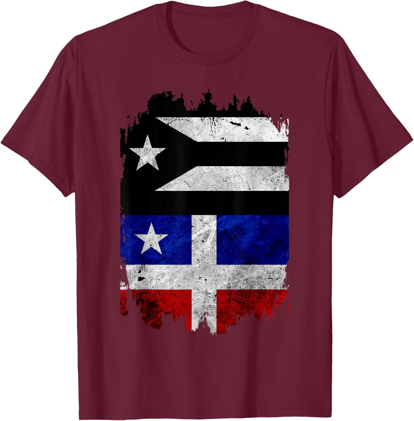 Puerto Rico Resiste Black Protest Flag Grito de Lares Flag T-Shirt - T-Shirt | Maroon