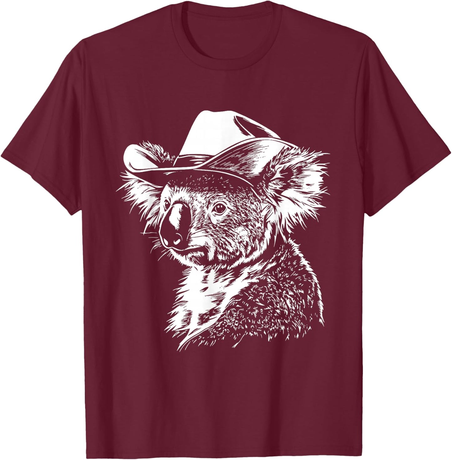 Koala Cowboy Hat T-Shirt - T-Shirt | Maroon