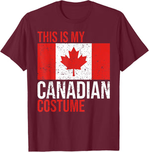 Vintage This Is My Canadian Flag Costume for Halloween T-Shirt - T-Shirt | Maroon
