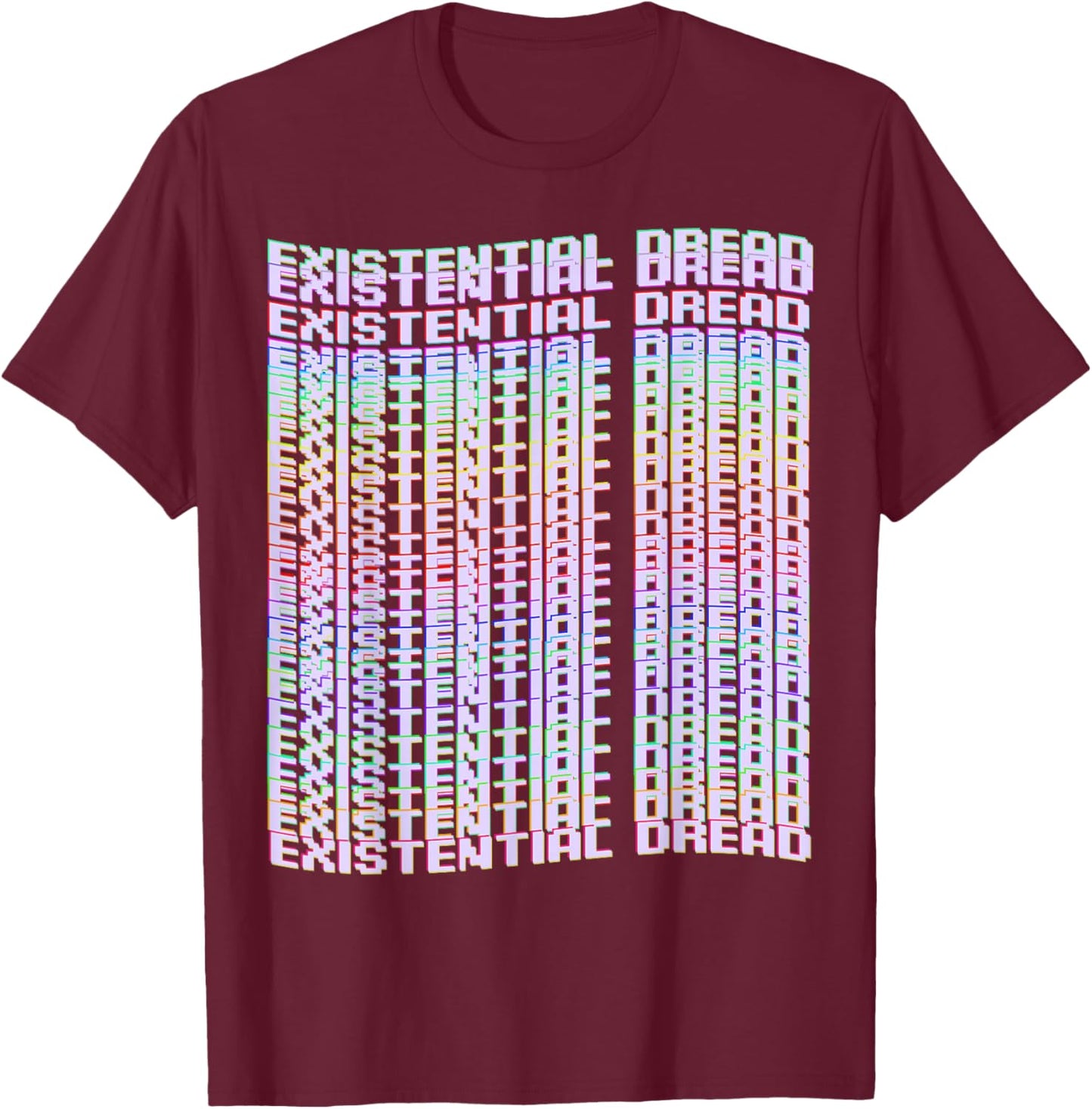 Existential Dread Vaporwave Streetwear Aesthetic Cyberpunk T-Shirt - T-Shirt | Maroon
