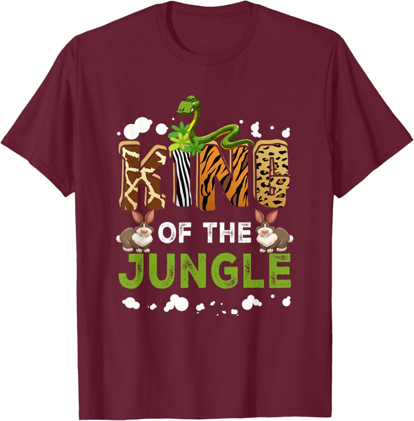King Of The Jungle Zoo Safari Squad Family Birthday Party T-Shirt - T-Shirt | Maroon
