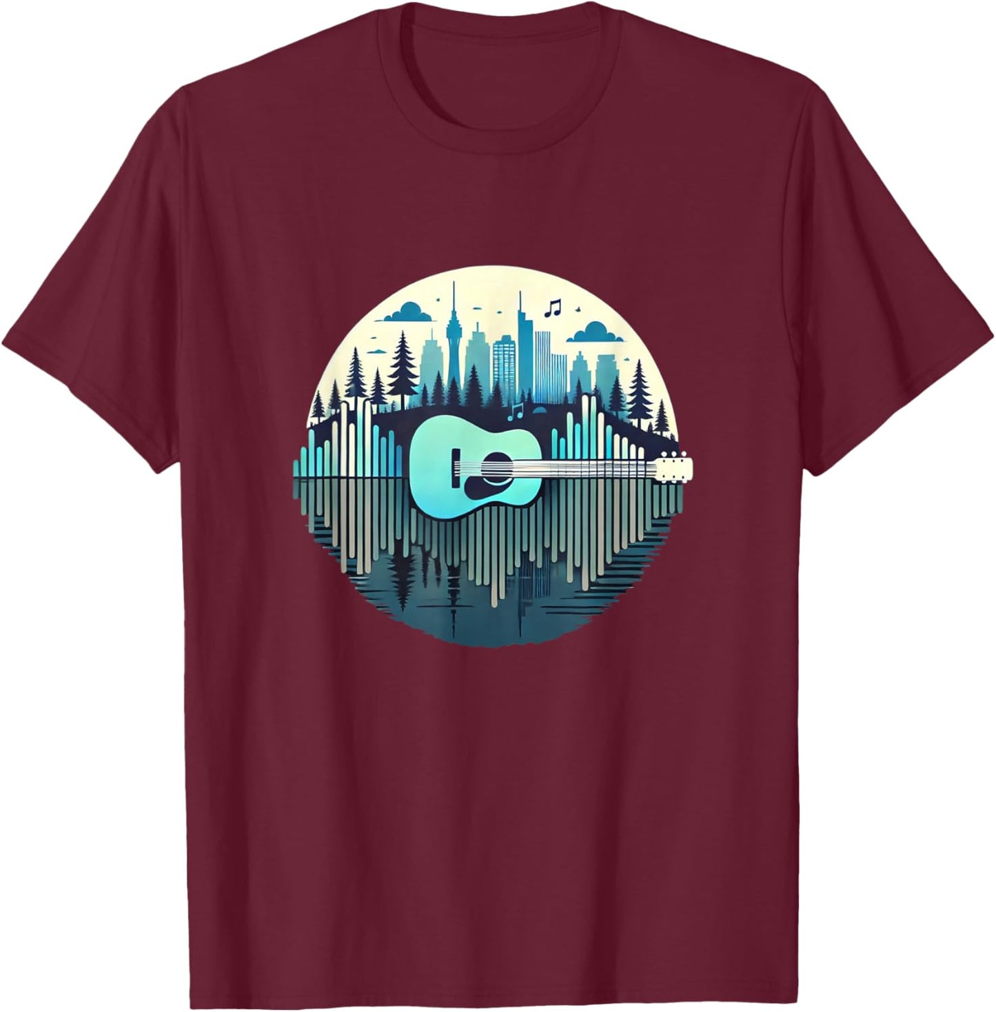 guitar man gift guitarist , Black, S T-Shirt - T-Shirt | Maroon