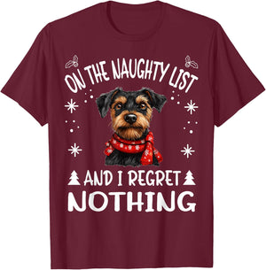 Cute Jagdterrier Dog Christmas On The Naughty List and I Women T-Shirt - T-Shirt | Maroon