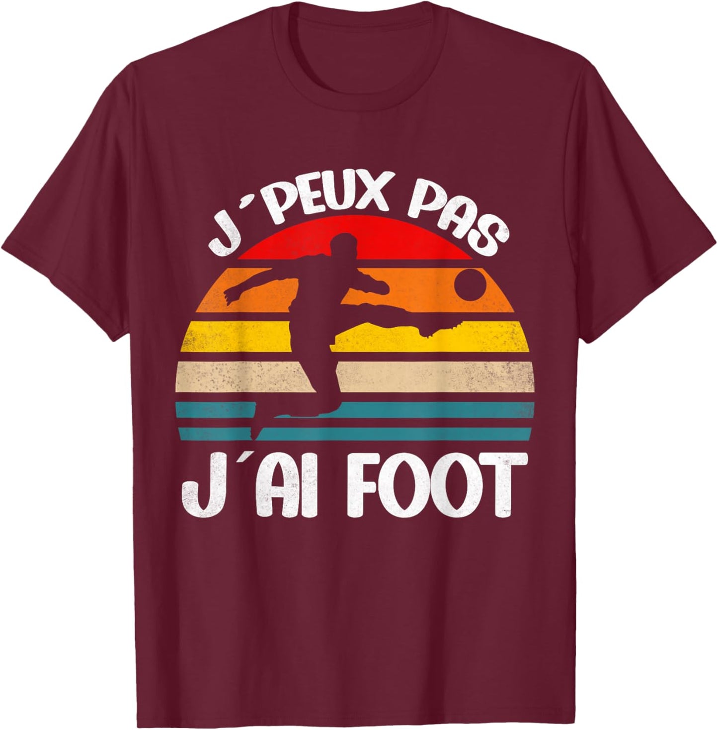 J´Peux Pas J´Ai Football For Children Boys , Black, S T-Shirt - T-Shirt | Maroon