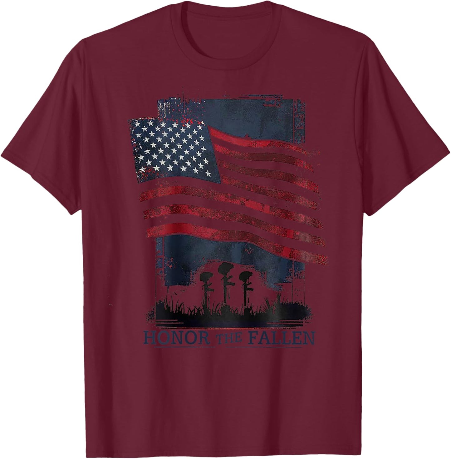 Honor The Fallen (on back) T-Shirt - T-Shirt | Maroon