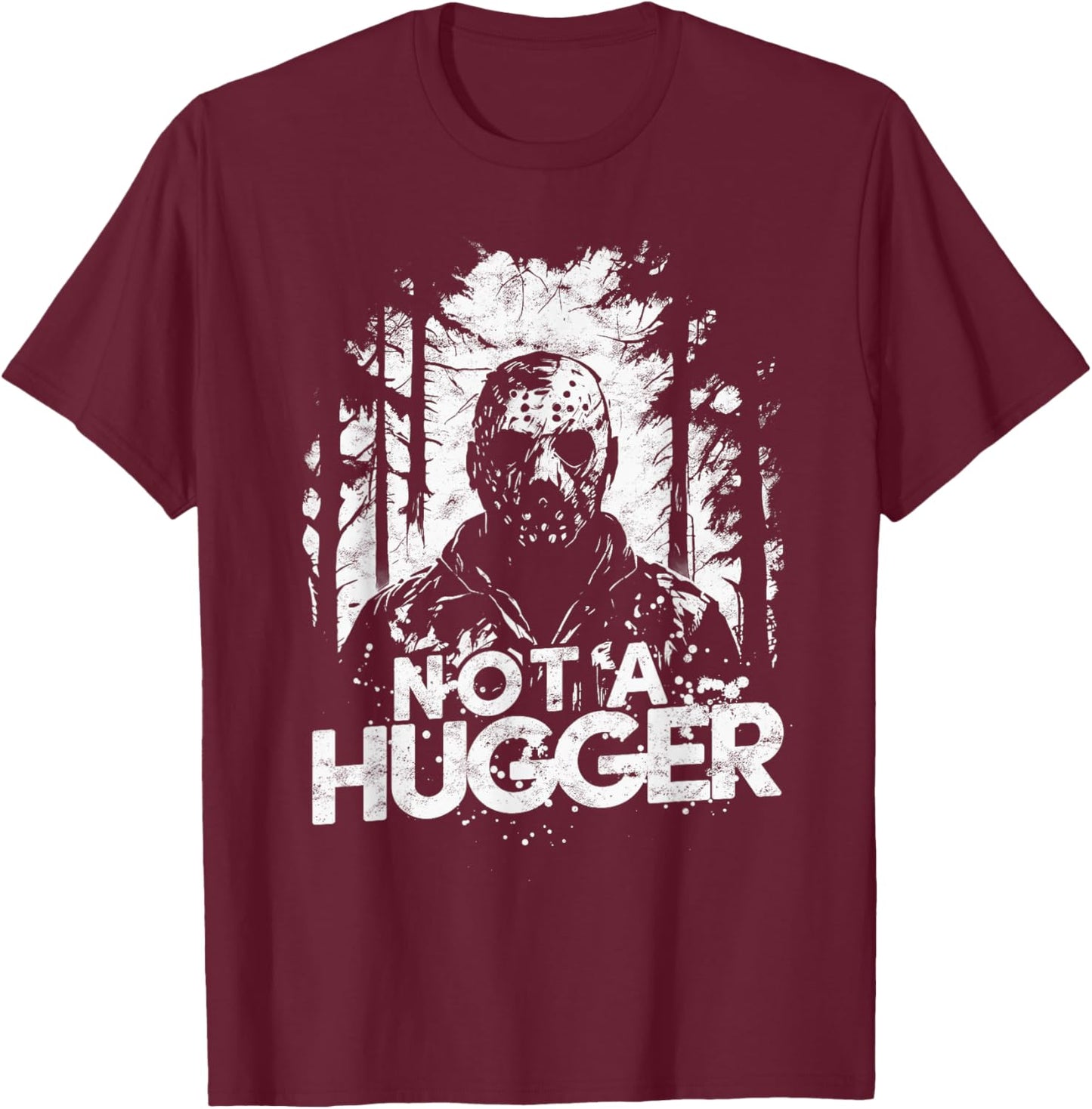 Funny Scary Character Hugger T-Shirt - T-Shirt | Maroon