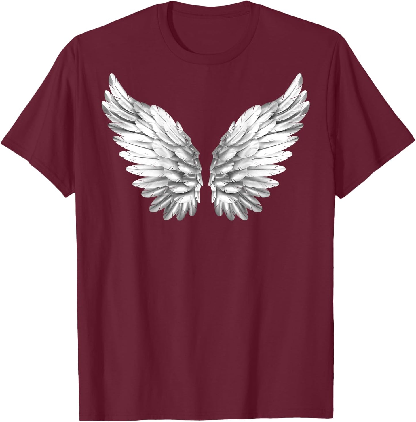 White Wings Freedom Guardian & Women Angel T-Shirt - T-Shirt | Maroon