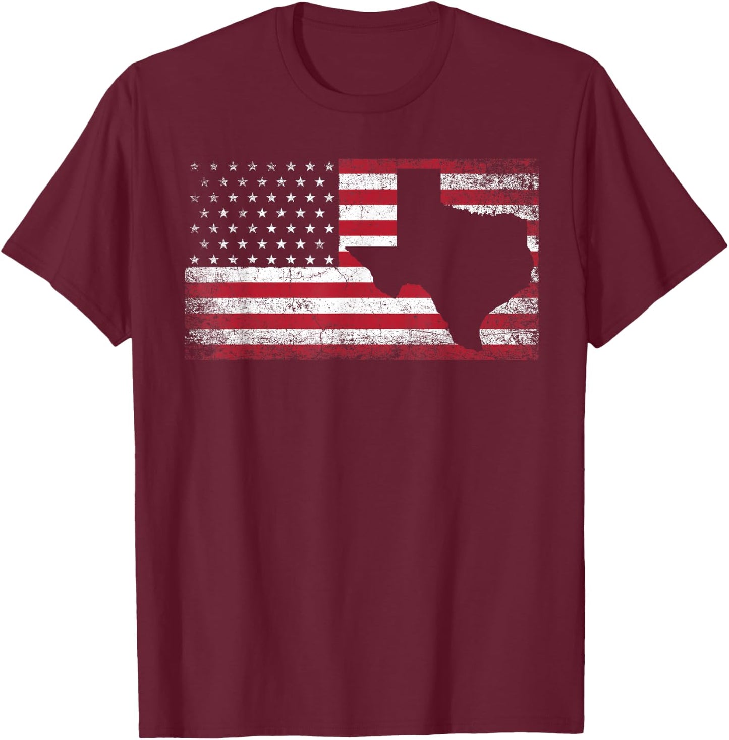 American Flag Texas 4th of July Vintage Gift Men Women Retro Small T-Shirt - T-Shirt | Maroon