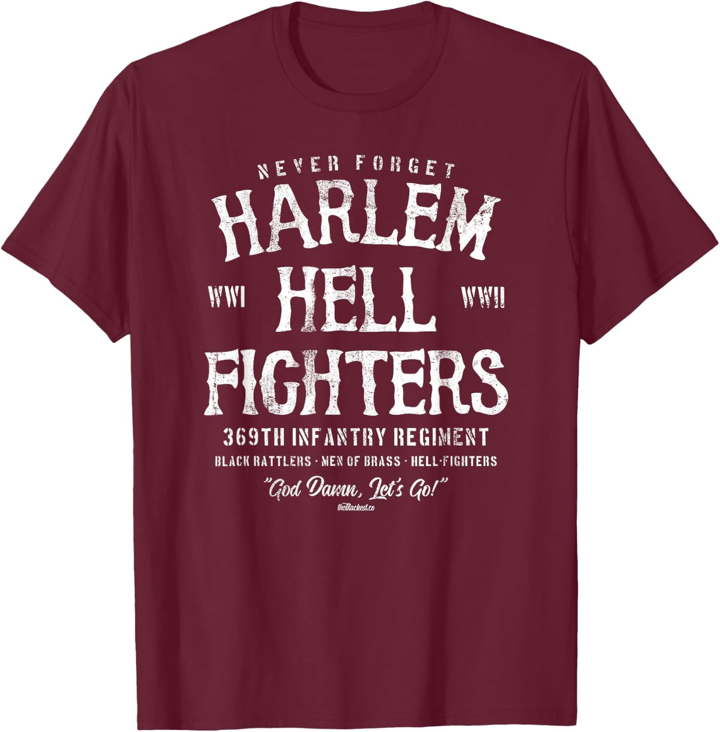 Harlem Hellfighters Black Military History Soldiers WWI WWII T-Shirt - T-Shirt | Maroon