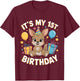 Kids 1st Birthday Kangaroo Party Design T-Shirt - T-Shirt | Maroon