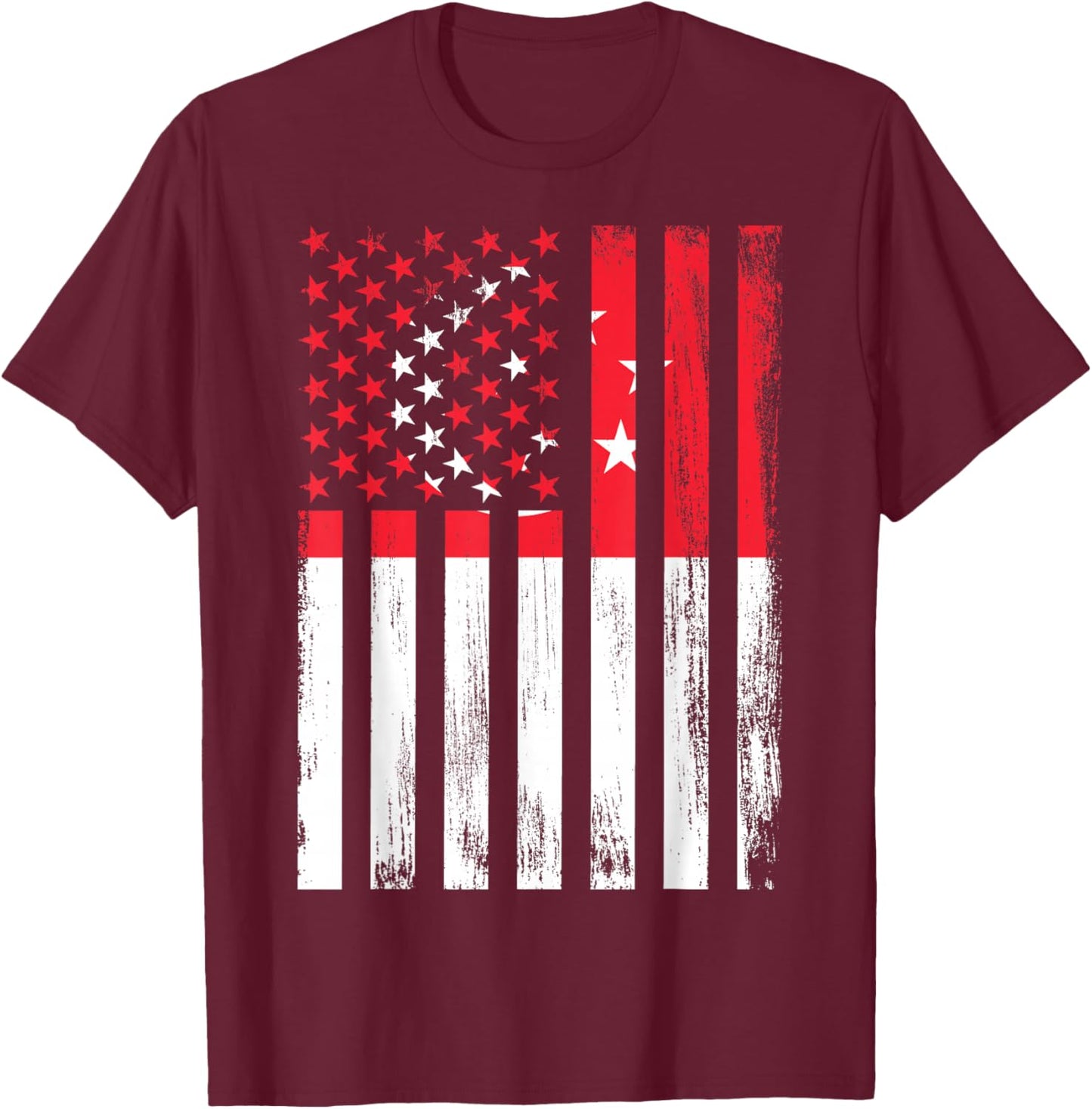 Singapore & USA T-Shirt - T-Shirt | Maroon
