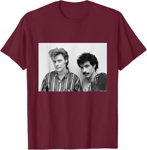 Daryl Hall & John Oates Pop Duo Headshot by Virginia Turbett T-Shirt - T-Shirt | Maroon
