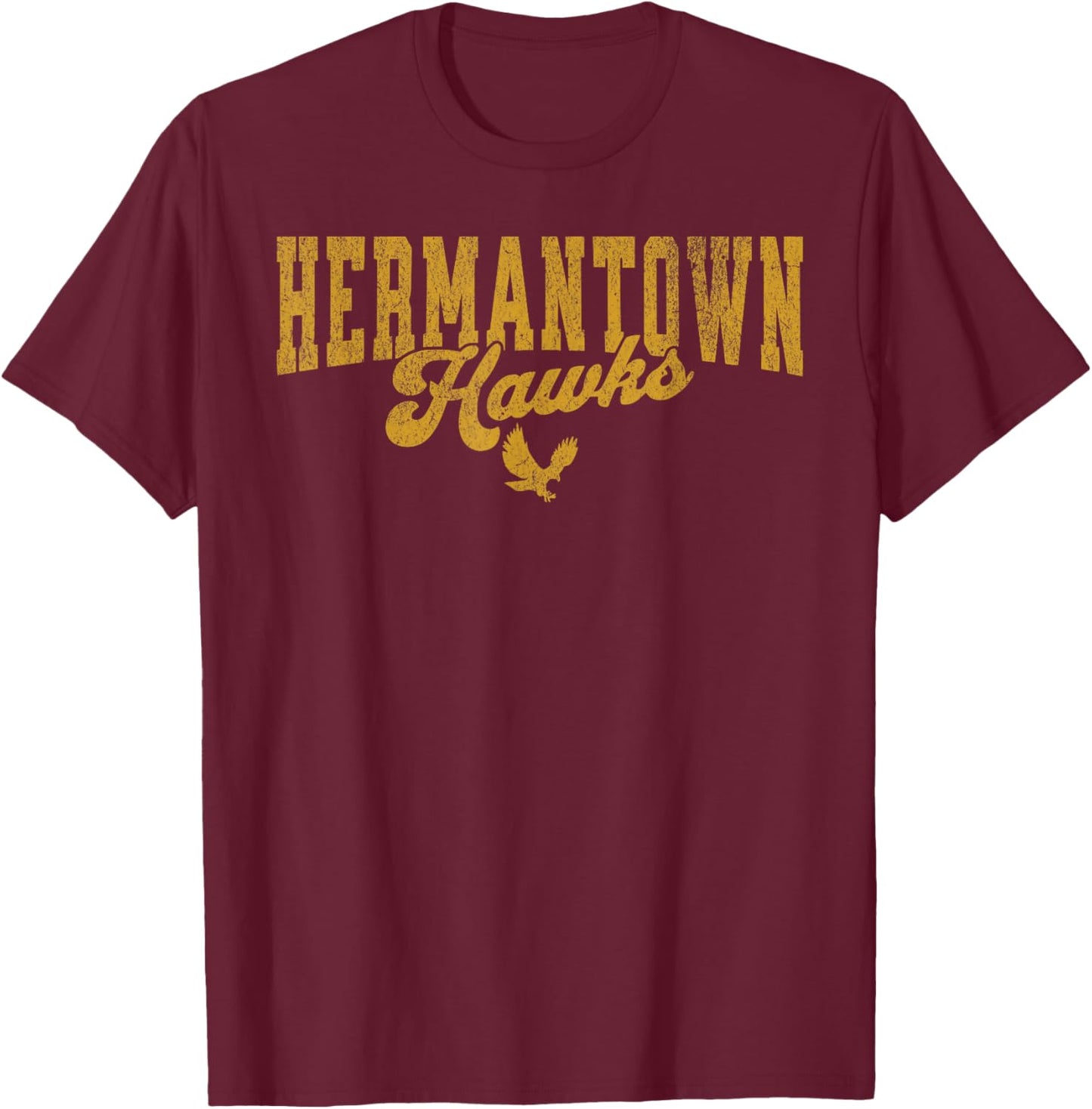 Hermantown Minnesota MN Hermantown Hawks Vintage Look T-Shirt - T-Shirt | Maroon