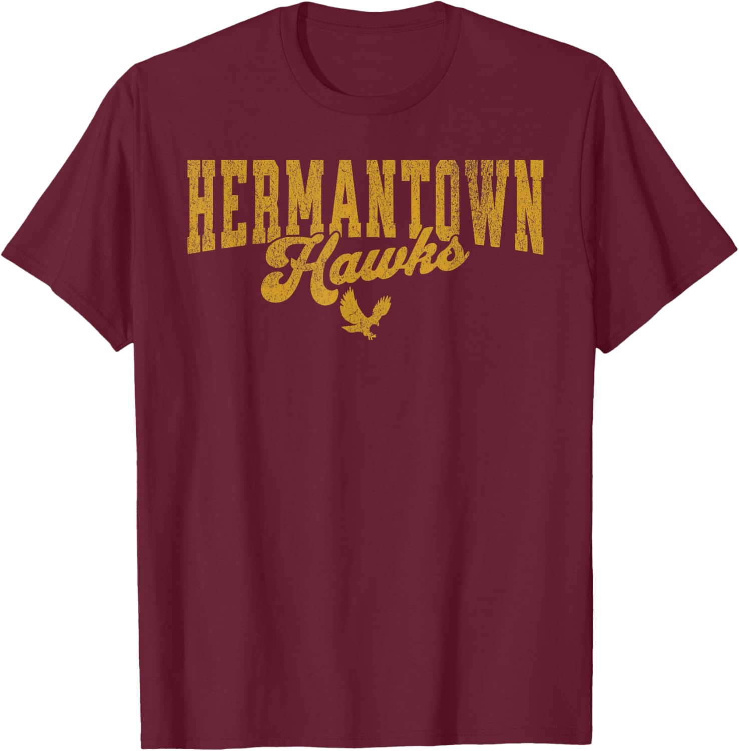 Hermantown Minnesota MN Hermantown Hawks Vintage Look T-Shirt - T-Shirt | Maroon