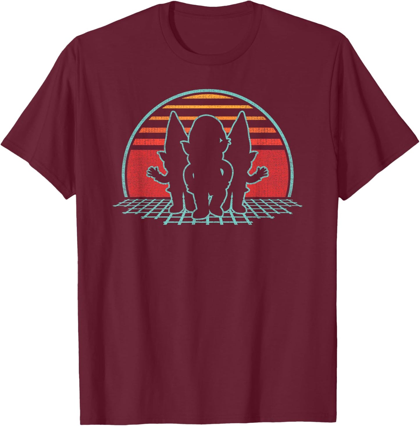 Gnomes Retro Vintage 80s Style Garden Gnome Lover Gift T-Shirt - T-Shirt | Maroon