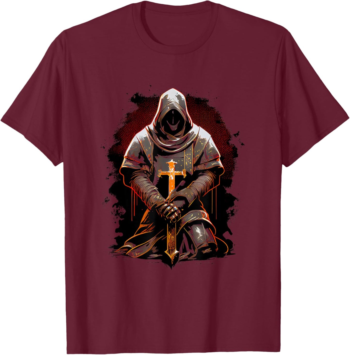 Knights Templar Christian God Warrior Crusader Gift T-Shirt - T-Shirt | Maroon