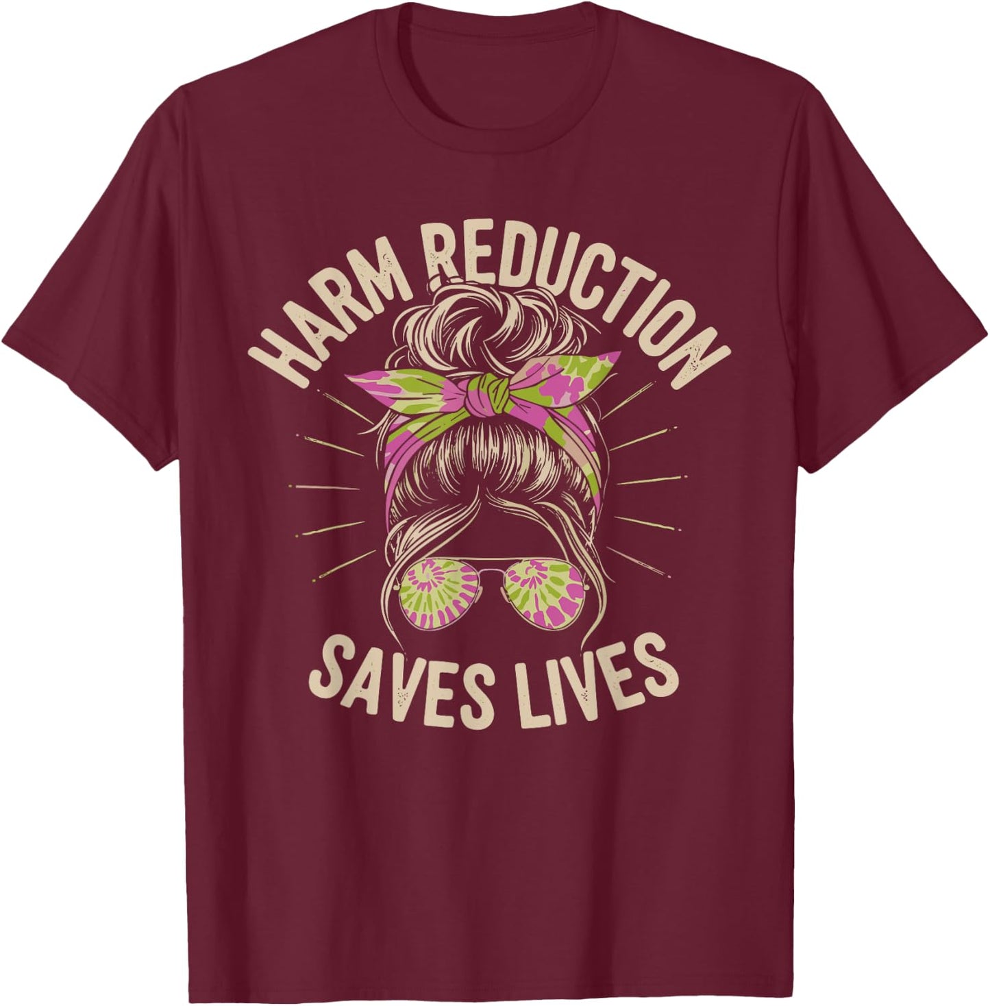 Harm Reduction Saves Lives Mental Health Awareness Month Men T-Shirt - T-Shirt | Maroon