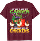 Funny Chicken & Gardening Lover Design For Gardener & Farmer T-Shirt - T-Shirt | Maroon