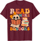 Groovy Booooks Ghost Read More Books Funny Teacher Halloween Men Women Kids T-Shirt - T-Shirt | Maroon