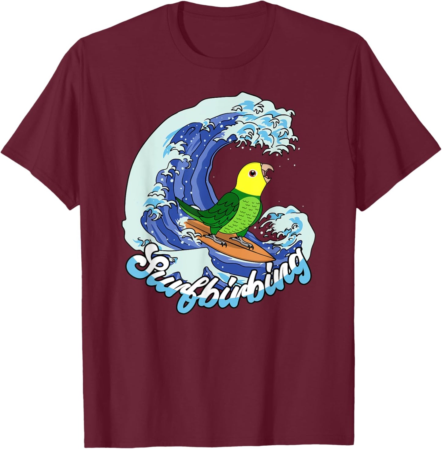 Surfbirbing Parrot I Double Yellow-headed Amazon T-Shirt - T-Shirt | Maroon