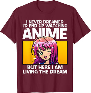 Anime Gift Women Anime Merch Anime Lovers Teen Girls T-Shirt - T-Shirt | Maroon