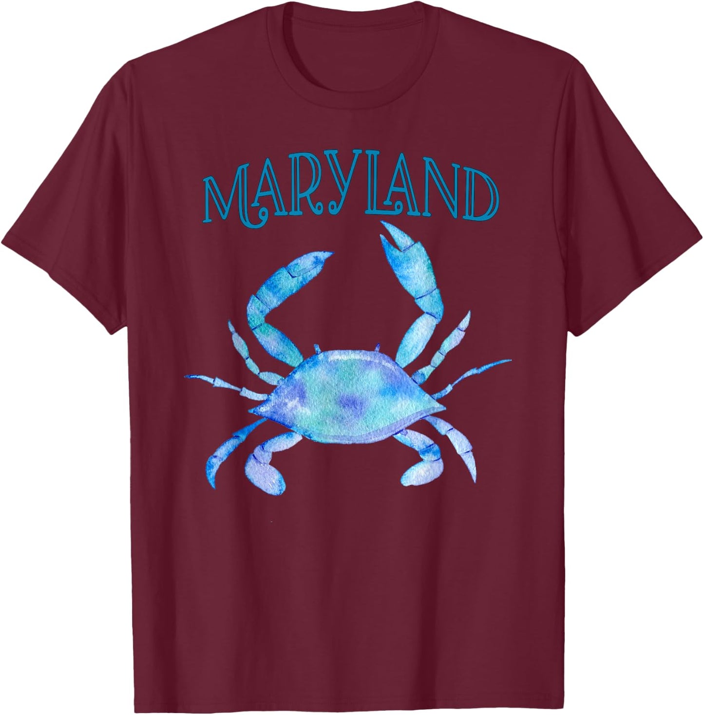 Maryland's Beautiful Chesapeake Bay Blue Crab - Maryland T-Shirt - T-Shirt | Maroon