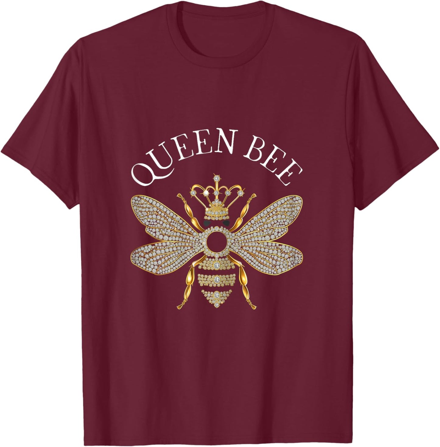 Queen Bee Jewelry Jewels Cute Beekeeping Beekeeper T-Shirt - T-Shirt | Maroon