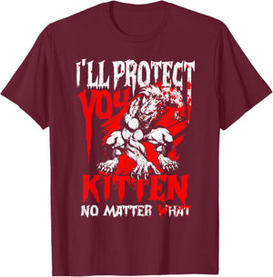 Alpha Wolf Ich werde dich beschützen Kitten egal was [German Language] T-Shirt - T-Shirt | Maroon