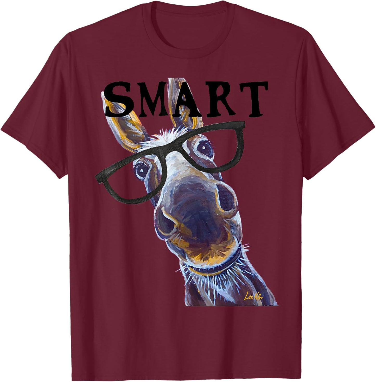 Smart Donkey Shirt, Smart Donkey T-Shirt - T-Shirt | Maroon