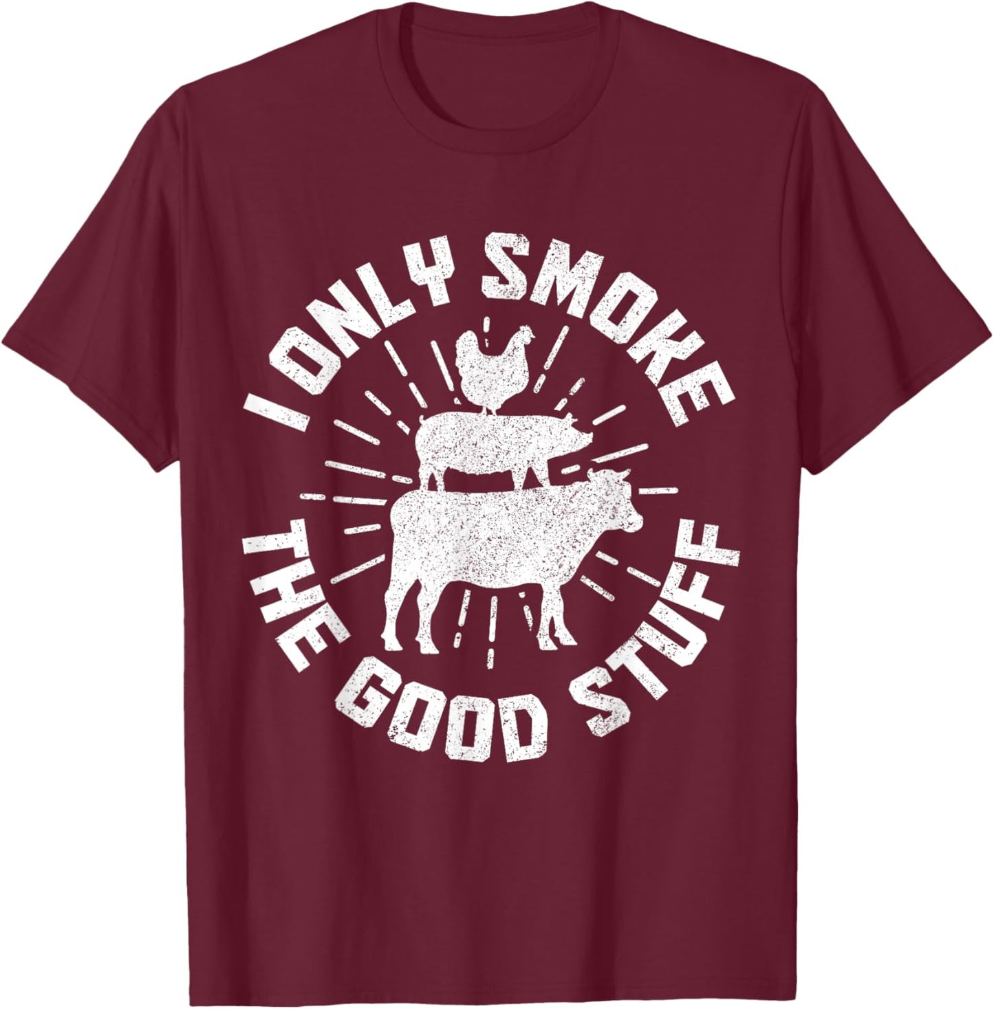 BBQ Meat Smoking Smoker Grill Grilling Chef Funny T-Shirt - T-Shirt | Maroon
