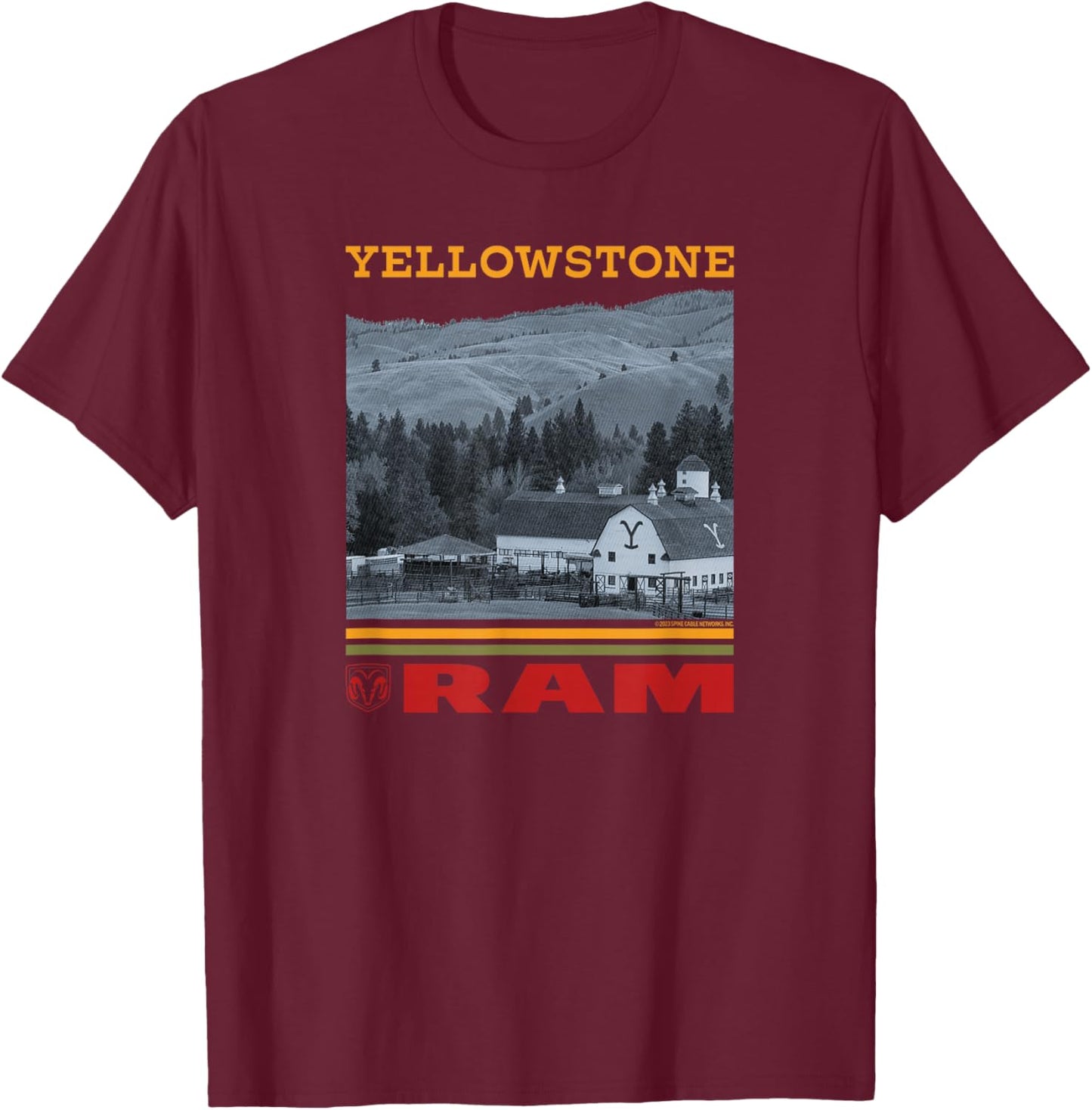 Yellowstone x Ram Trucks Scenic T-Shirt - T-Shirt | Maroon