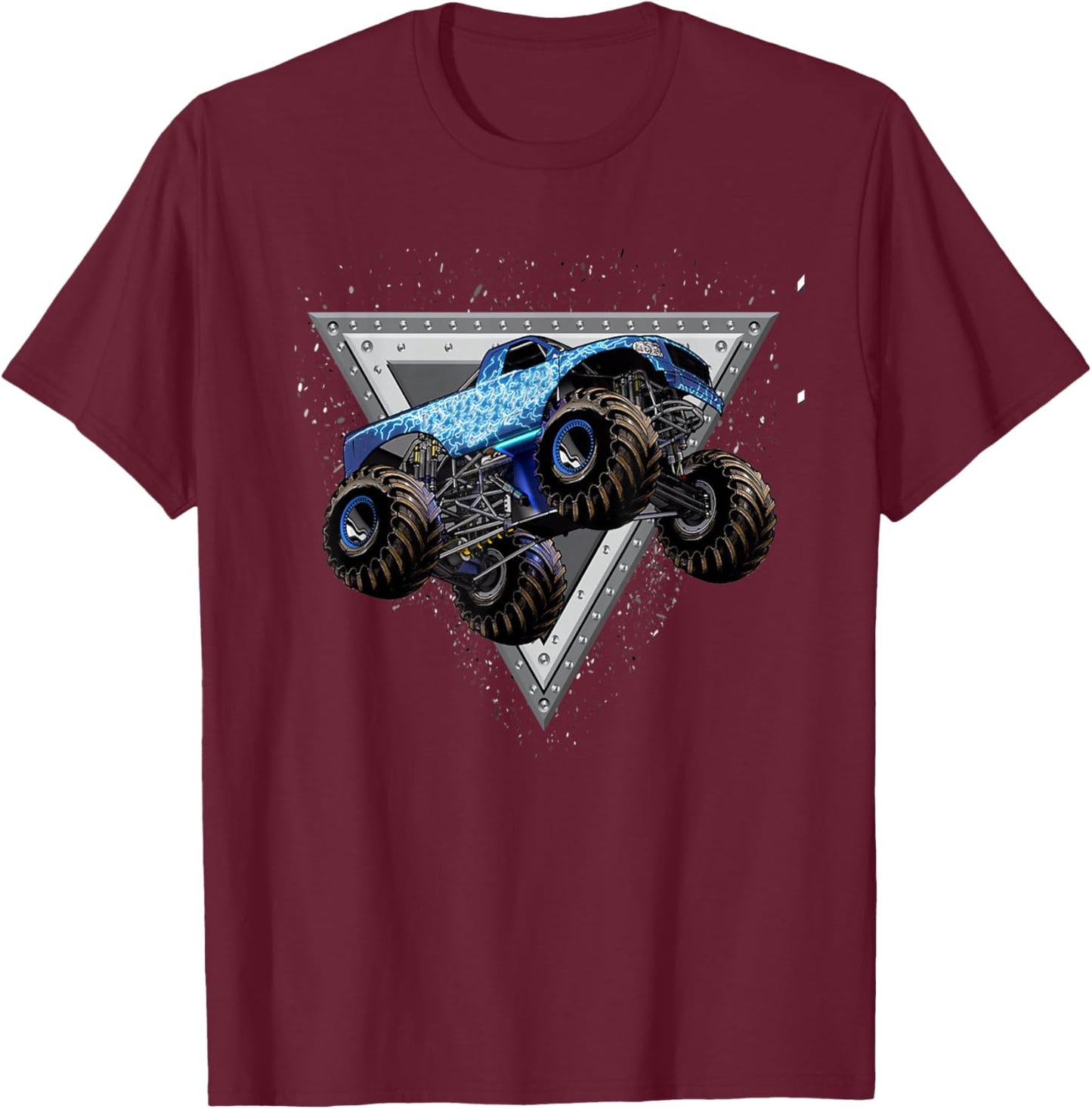 Monster Truck Shirt for Adults and Kids - Blue Truck T-Shirt - T-Shirt | Maroon