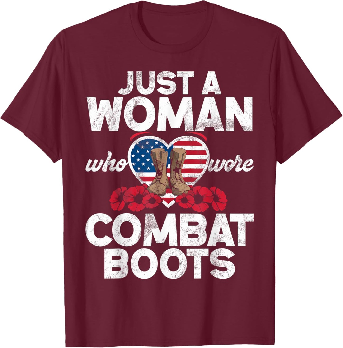 Female Veteran Veteran's Day Women Veteran Soldier Patriotic T-Shirt - T-Shirt | Maroon